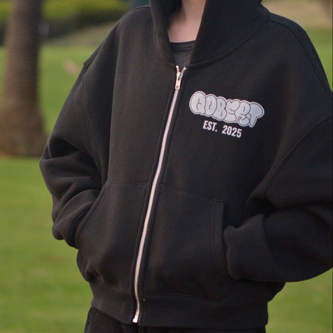"Qobert Apparel" Zip-Up Hoodie